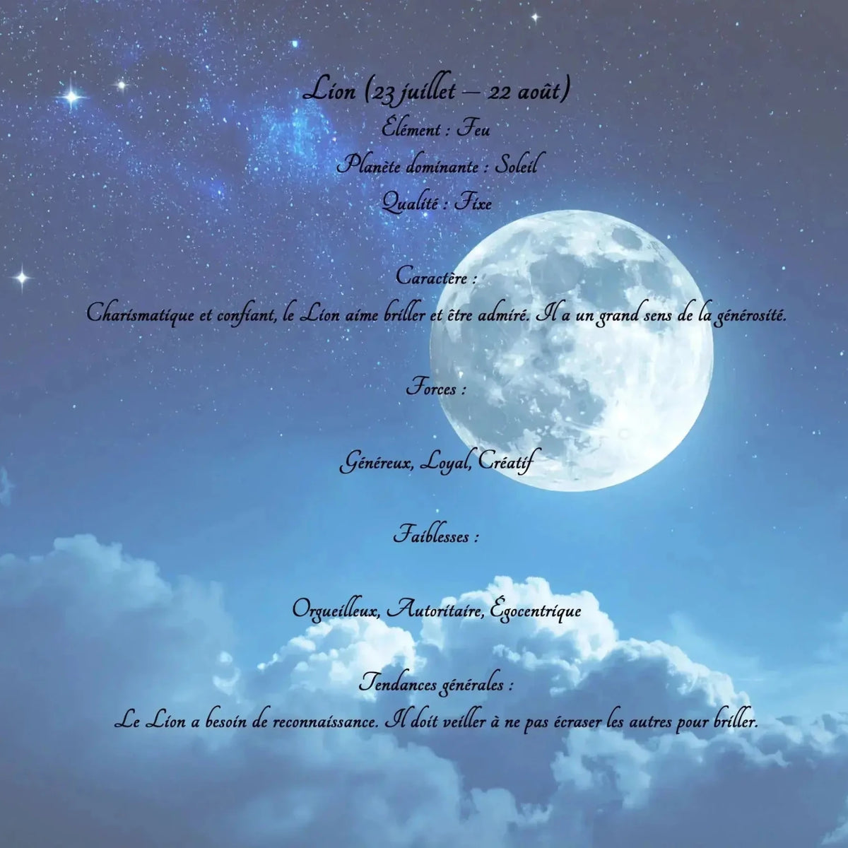 Bougie Astrologique Lion - L'Atelier Ginko - Boutique en Ligne
