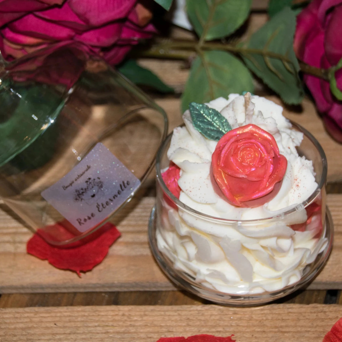 Bougie chantilly sous Cloche faite main cire végétale – L'Atelier Ginko