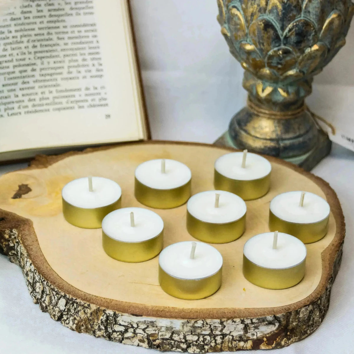 Bougie chauffe-plat parfumée Boisée cire végétale artisanale - L'Atelier Ginko
