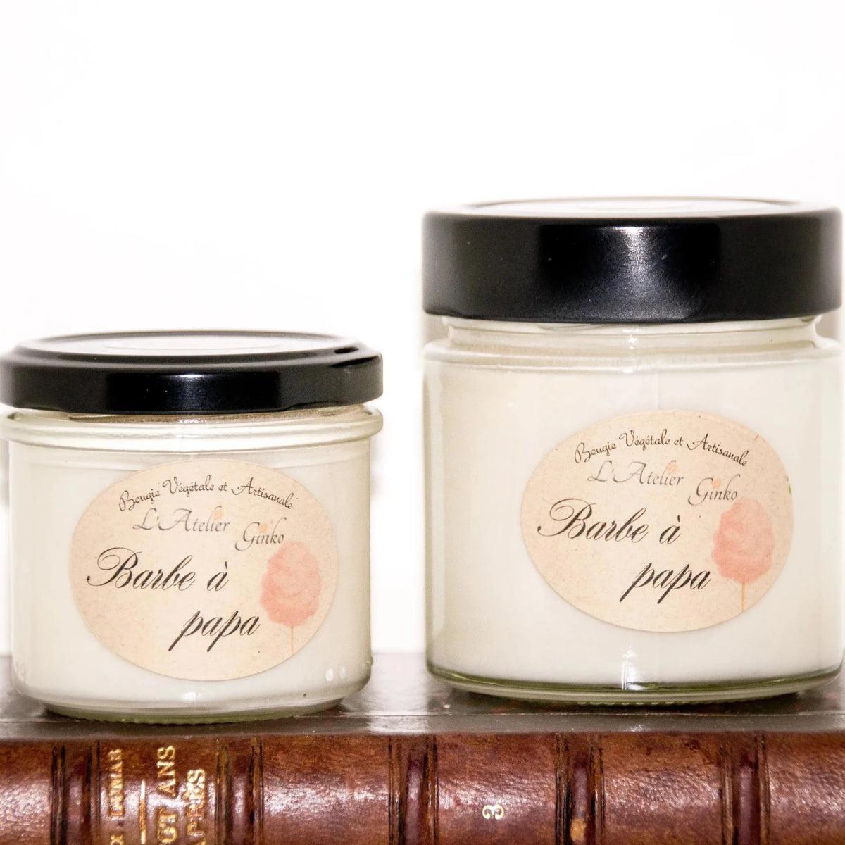 Bougie parfumée Barbe à Papa cire de soja artisanale - L'Atelier Ginko