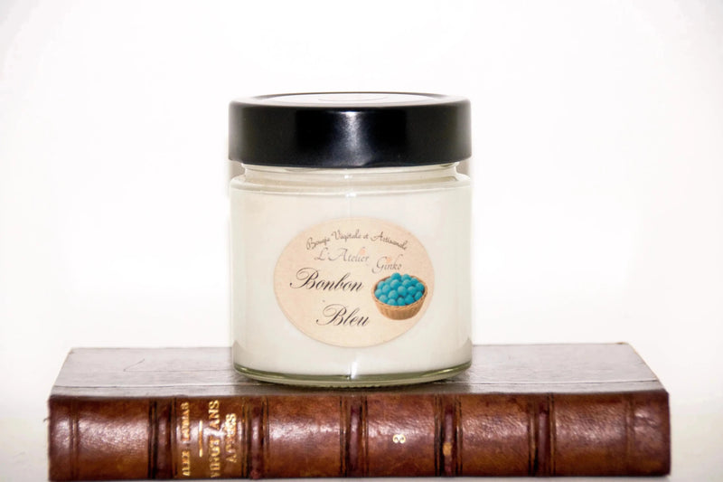 Bougie parfumée Bonbon Bleu cire de soja artisanale - L'Atelier Ginko