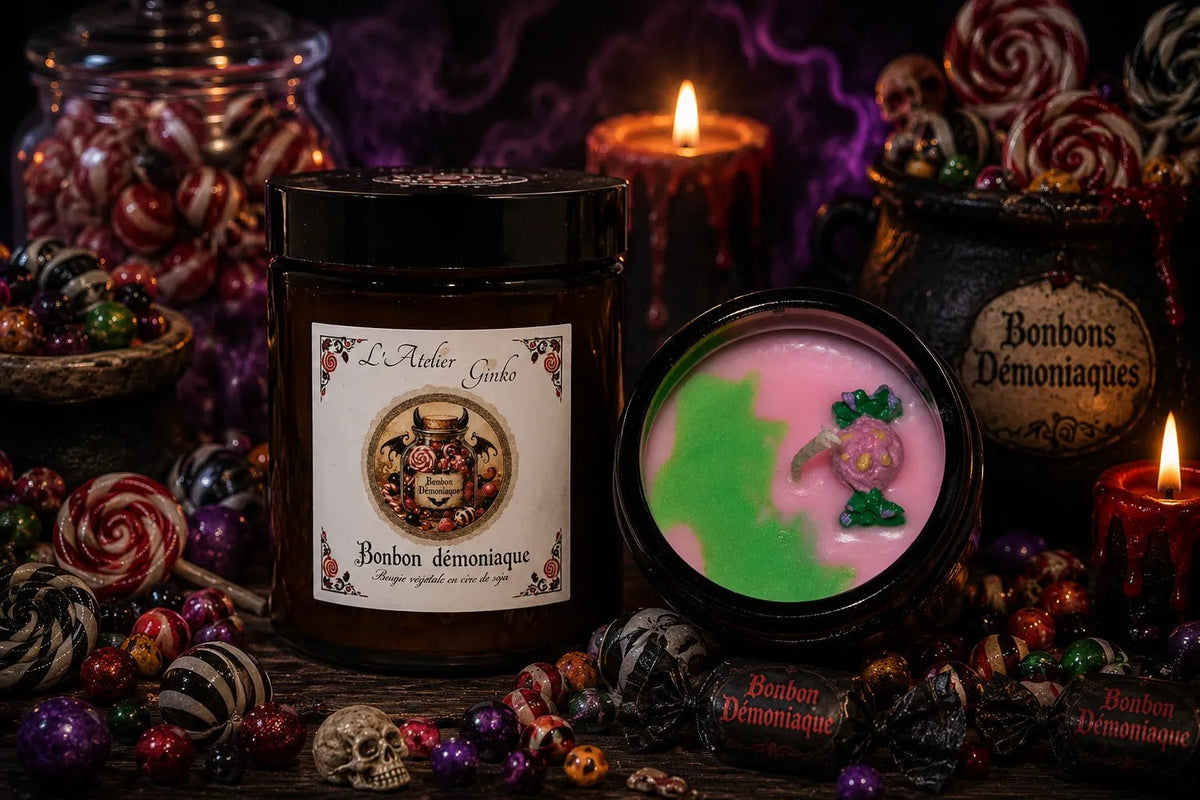 Bougie parfumée Bonbon Démoniaque - L'Atelier Ginko - Boutique en Ligne