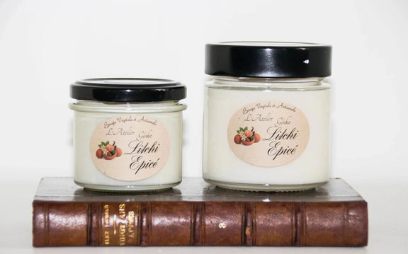 Bougie parfumée Litchi épicé cire de soja artisanale - L'Atelier Ginko