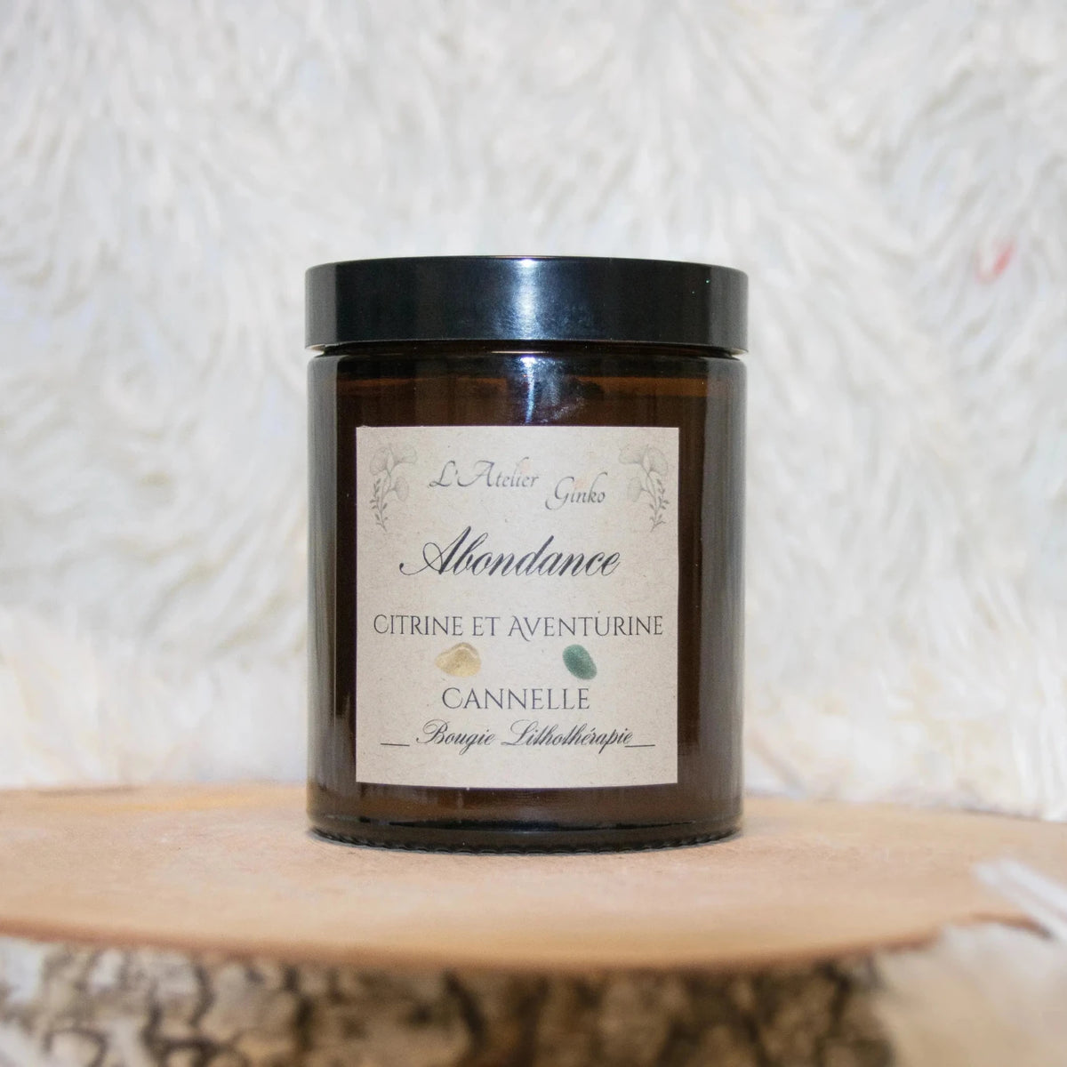 Bougie parfumée Lithothérapie Abondance - L'Atelier Ginko - Boutique en Ligne