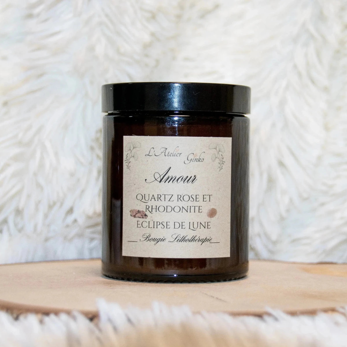 Bougie parfumée Lithothérapie Amour - L'Atelier Ginko - Boutique en Ligne