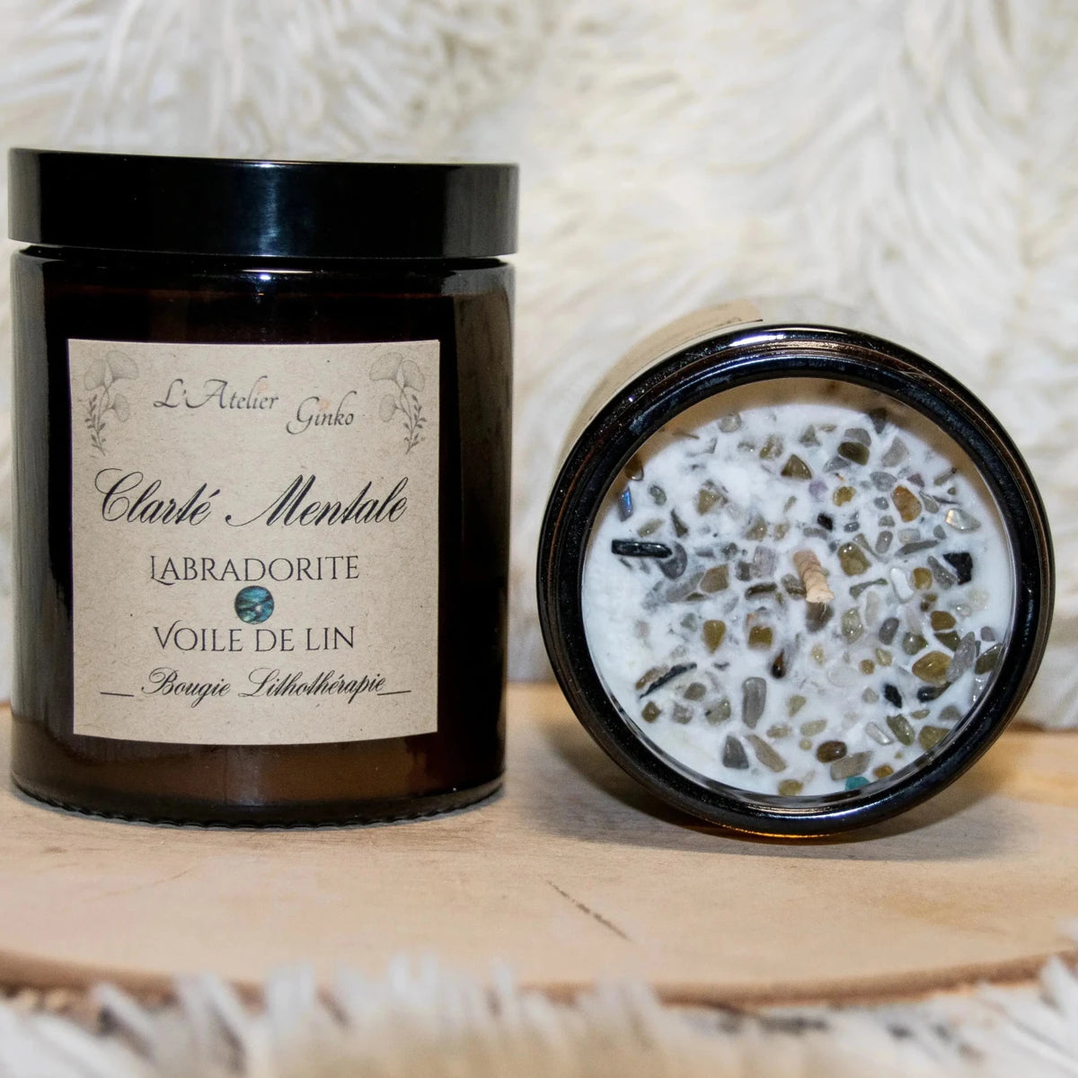 Bougie parfumée Lithothérapie Clarté Mentale - L'Atelier Ginko - Boutique en Ligne