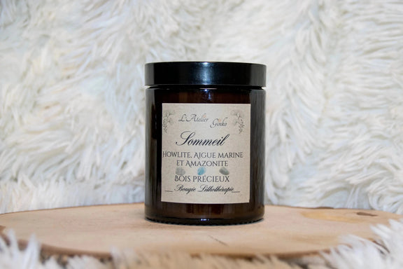 Bougie parfumée Lithothérapie Sommeil - L'Atelier Ginko - Boutique en Ligne