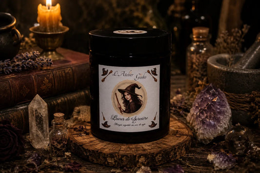 Bougie parfumée Lueur de Sorcière – Cire de soja artisanale - L'Atelier Ginko - Boutique en Ligne