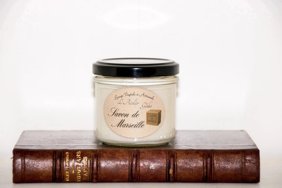 Bougie parfumée Savon de Marseille cire de soja artisanale - L'Atelier Ginko