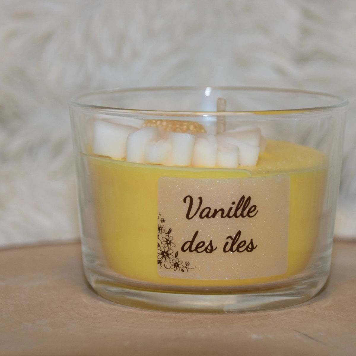 Bougie parfumée Vanille des Îles cire de soja artisanale – L'Atelier Ginko Moselle