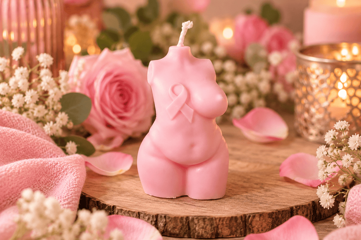 Buste Octobre Rose Décoratif Artisanal - L'Atelier Ginko - Boutique en Ligne