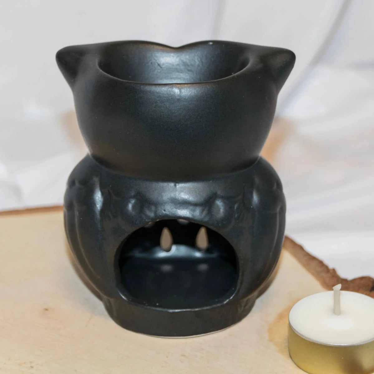 Diffuseur Hibou céramique noir décoration intérieure - L'Atelier Ginko